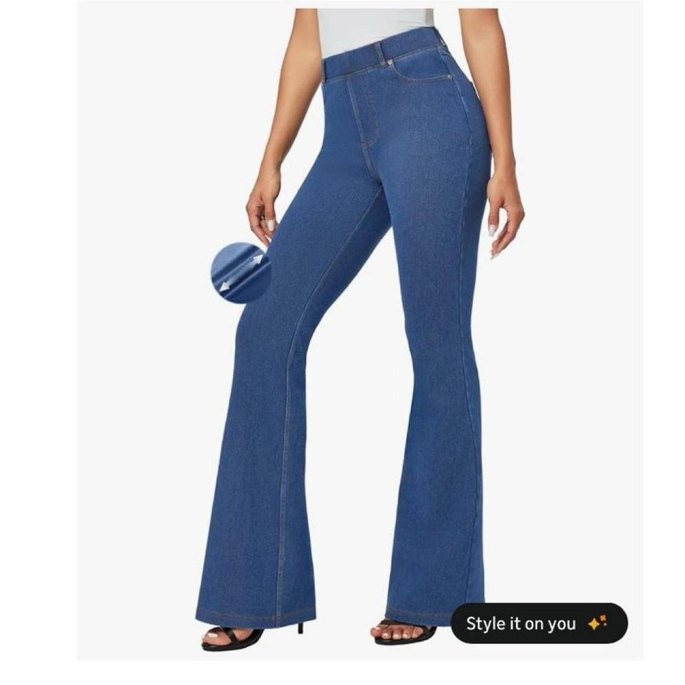 Afitne Soft Stretch  Wide Leg Stretch Denim Jeans with 10" Wide Leg